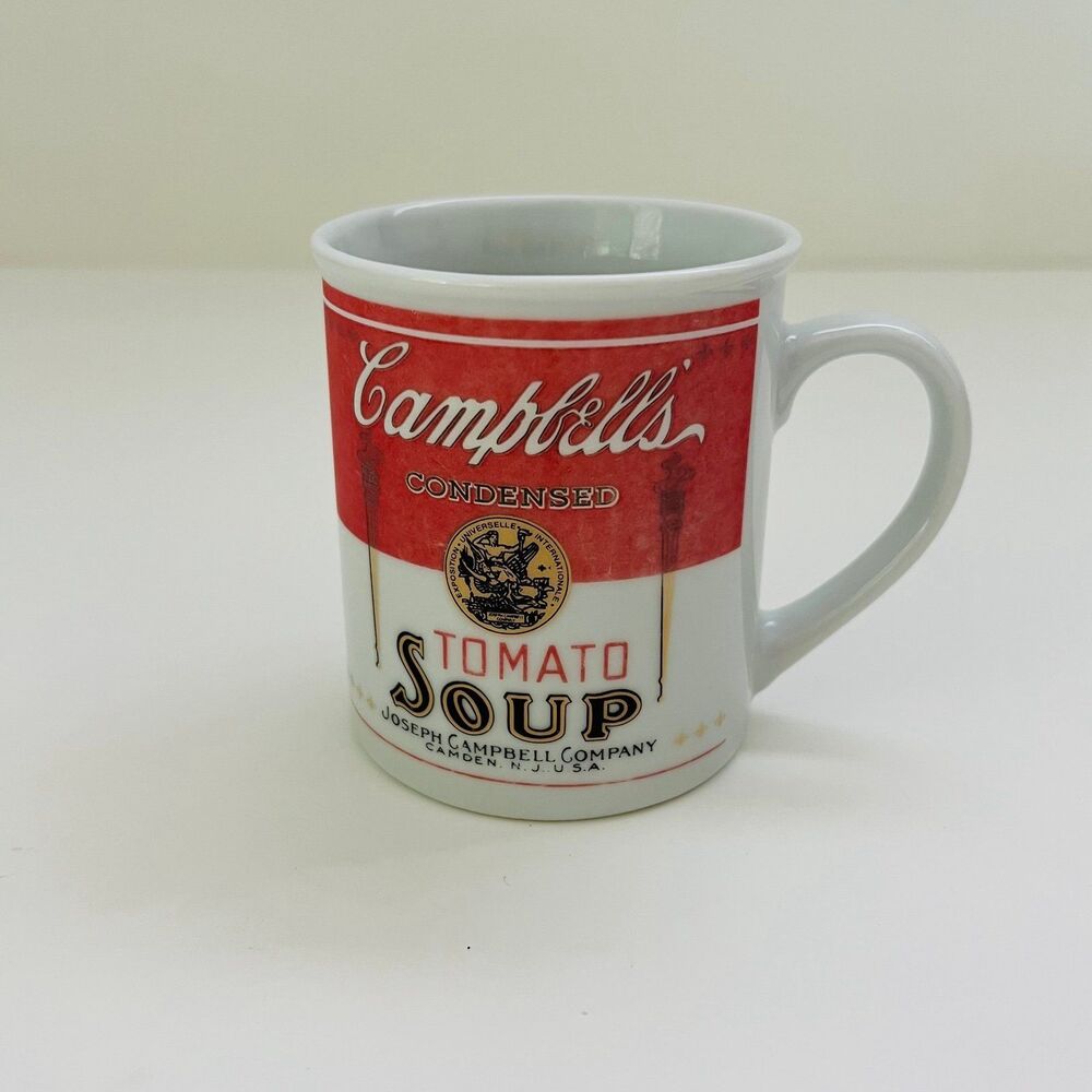CAMPBELL'S Red White Ceramic Condensed Tomato Soup Label Design Coffee Mug Cup